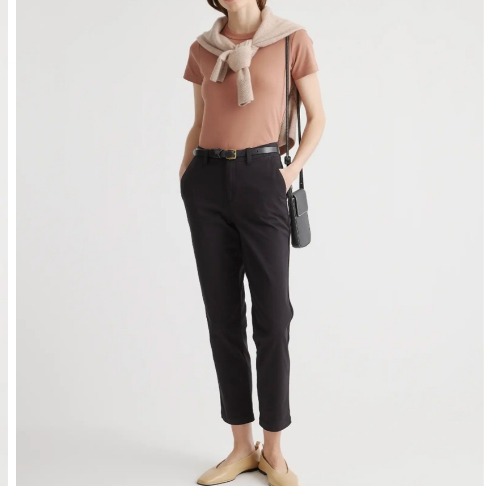 Stretch Cotton Twill Girlfriend Chino Pants - Picture 1 of 9
